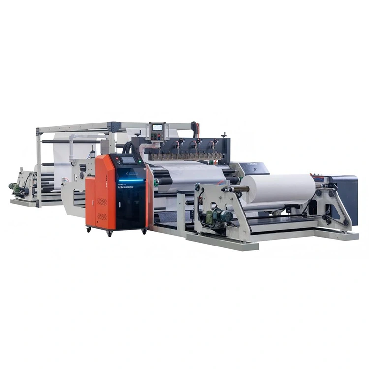 Macchina per laminazione a spruzzo con colla a caldo